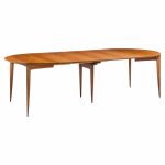 gio ponti for singer & sons model 2135 mid century walnut expanding dining table with 4 leaves