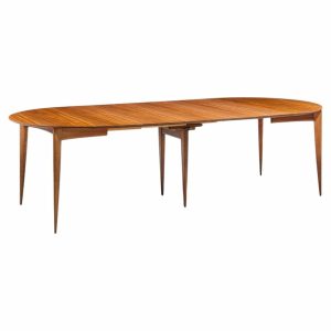 gio ponti for singer & sons model 2135 mid century walnut expanding dining table with 4 leaves