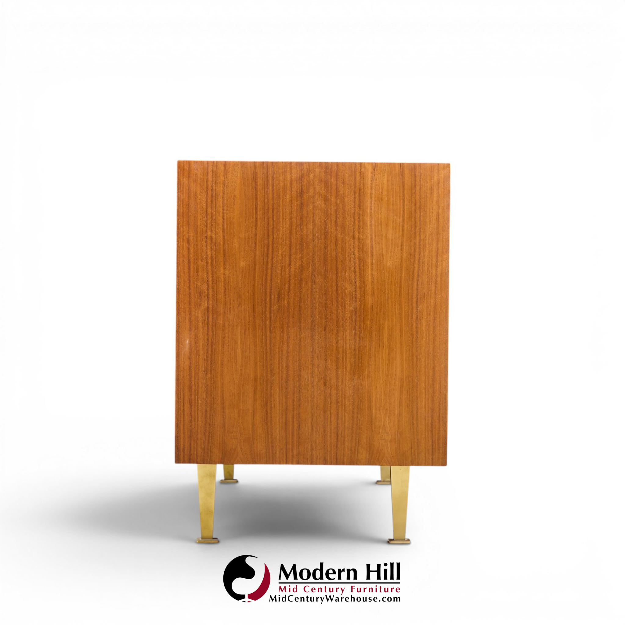 gio ponti for singer & sons model 2184 mid century walnut, cane and brass credenza