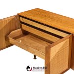 gio ponti for singer & sons model 2184 mid century walnut, cane and brass credenza