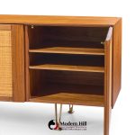 gio ponti for singer & sons model 2184 mid century walnut, cane and brass credenza