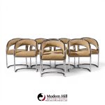 giotto stoppino style mid century chrome dining chairs - set of 8