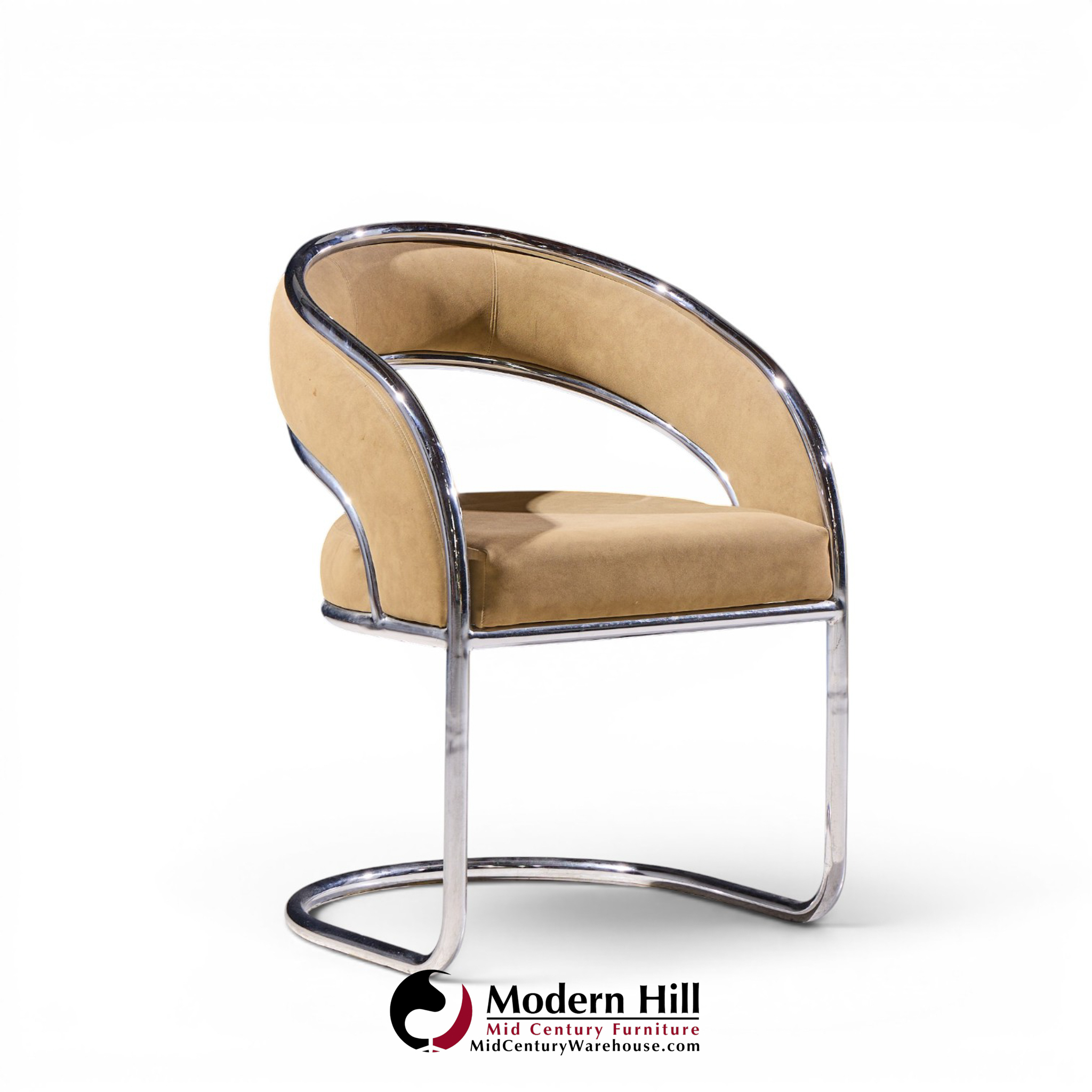 giotto stoppino style mid century chrome dining chairs - set of 8