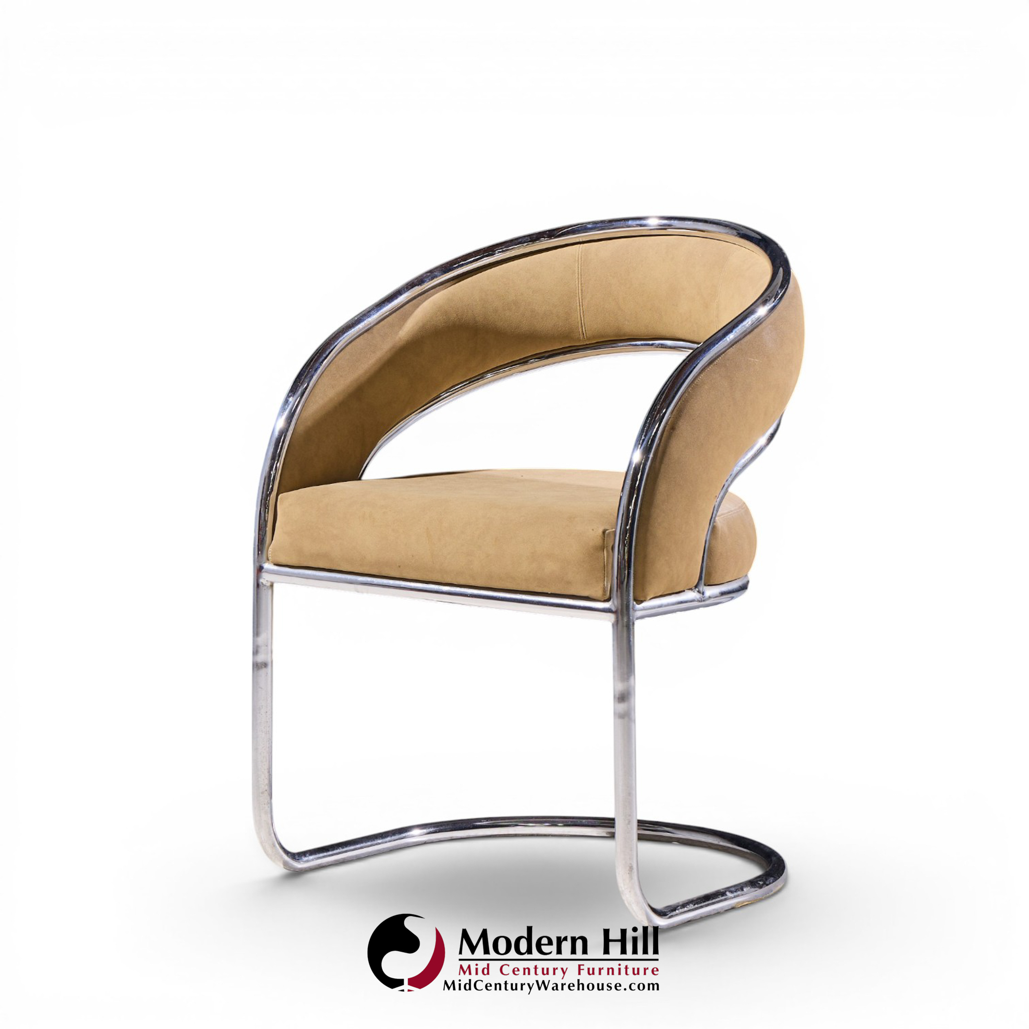 giotto stoppino style mid century chrome dining chairs - set of 8