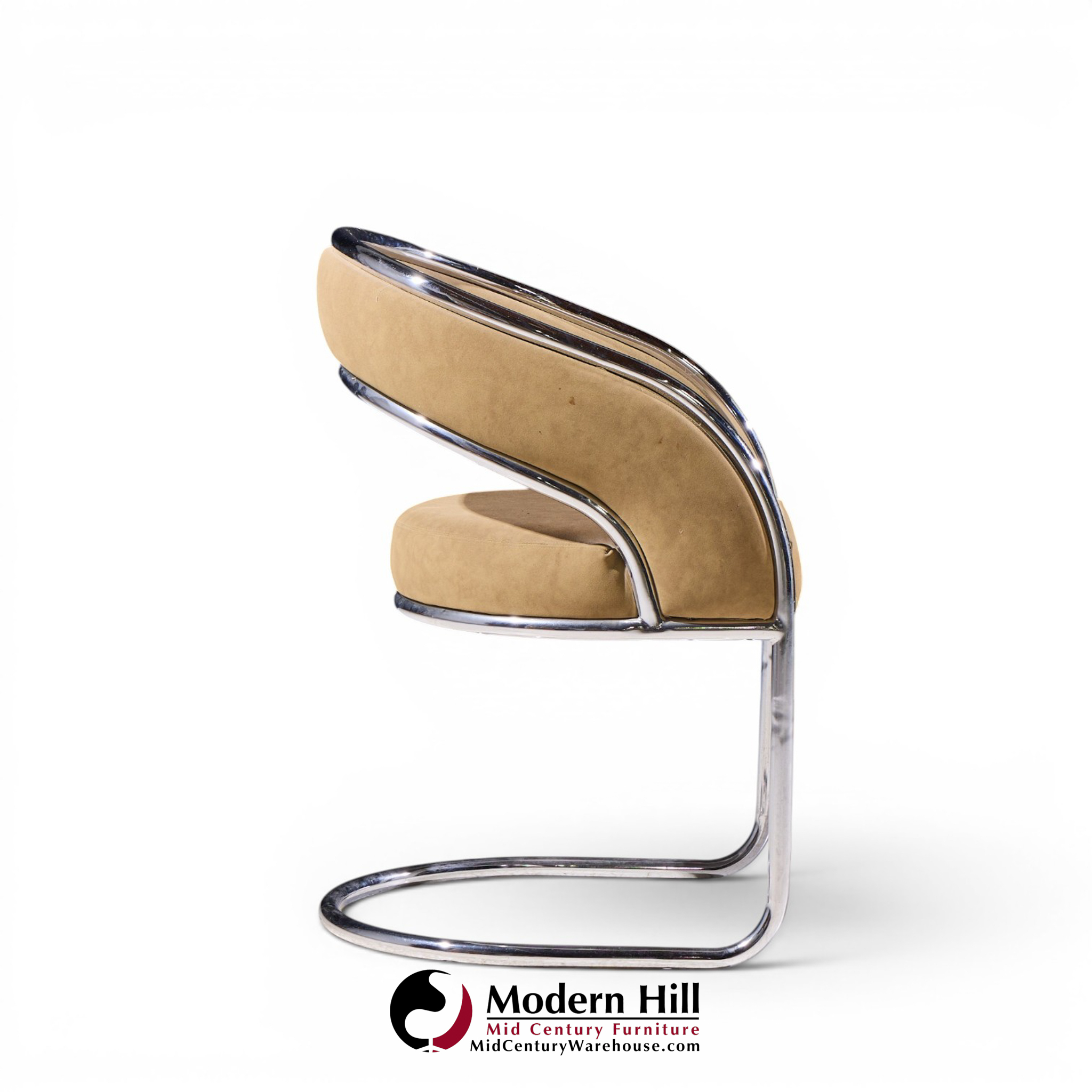 giotto stoppino style mid century chrome dining chairs - set of 8