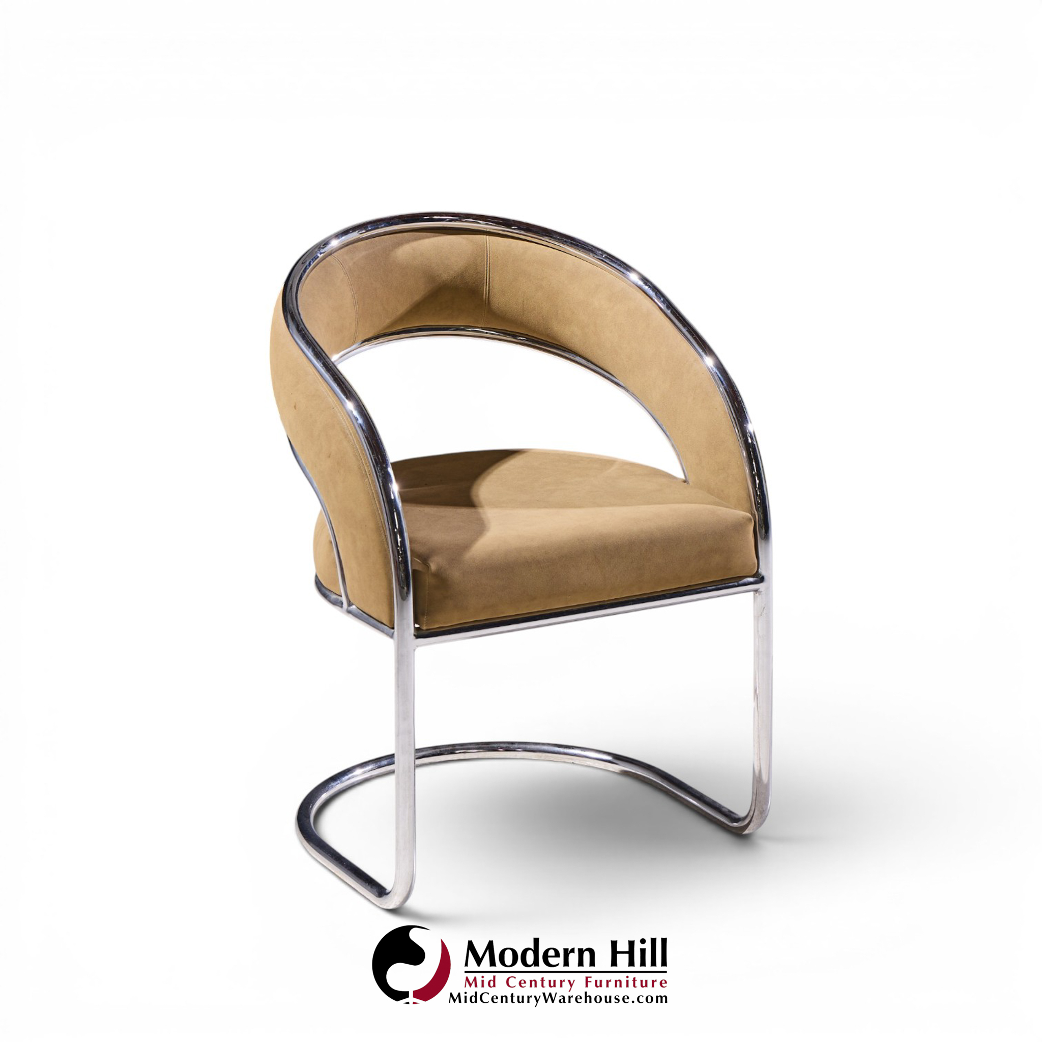 giotto stoppino style mid century chrome dining chairs - set of 8