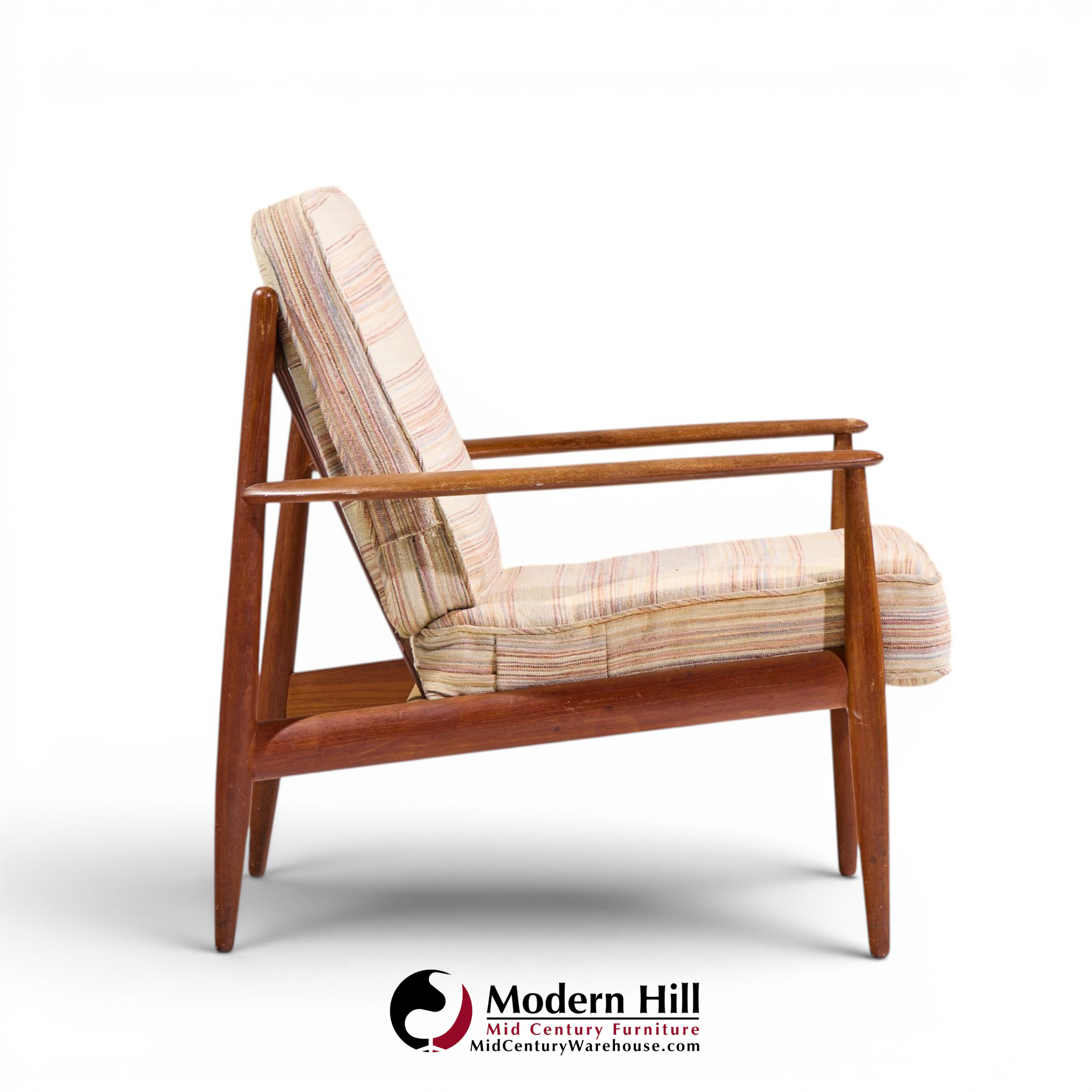 grete jalk for france and sons mid century danish teak lounge chairs - pair