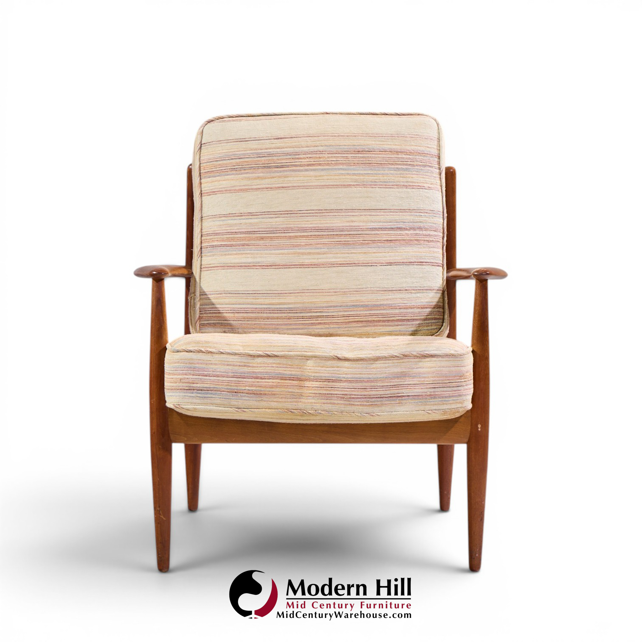 grete jalk for france and sons mid century danish teak lounge chairs - pair