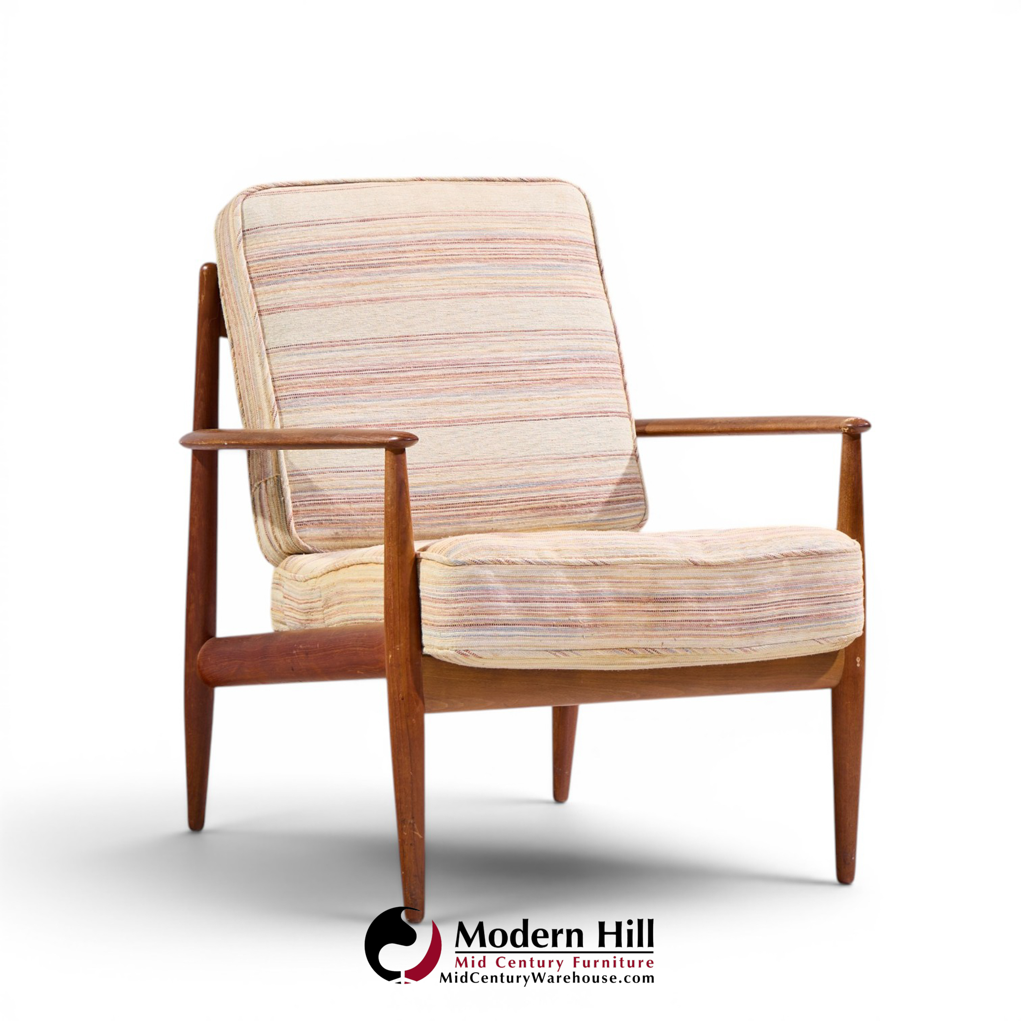 grete jalk for france and sons mid century danish teak lounge chairs - pair