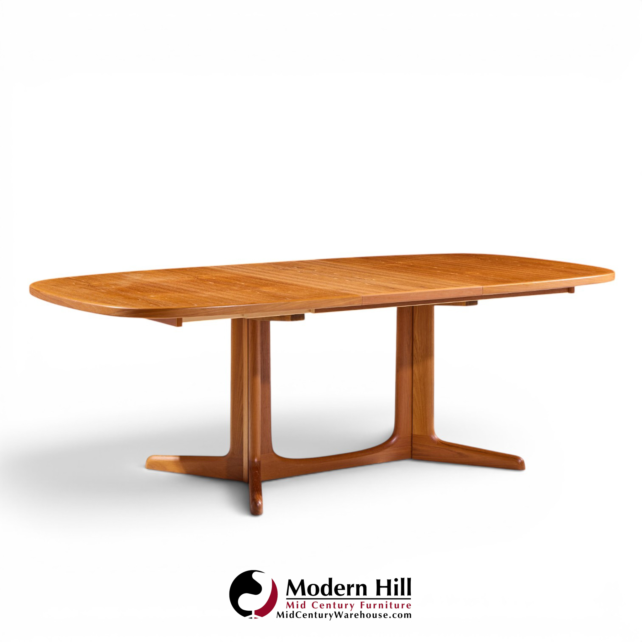 gudme møbelfabrik mid century teak expanding dining table with 2 leaves