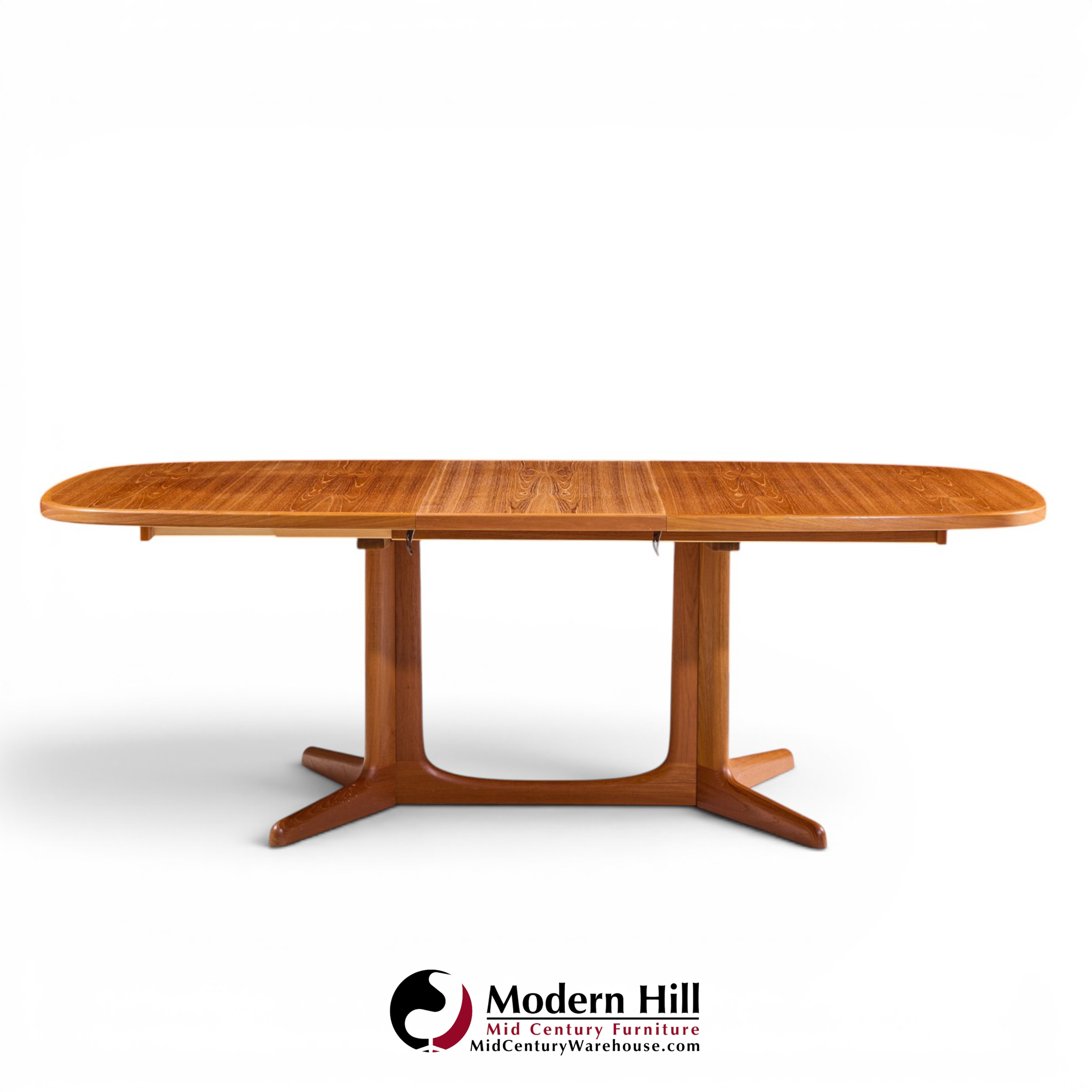 gudme møbelfabrik mid century teak expanding dining table with 2 leaves