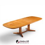 gudme møbelfabrik mid century teak expanding dining table with 2 leaves