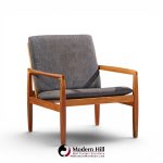 hans olsen for juul kristensen model 519 mid century danish teak and cane chairs - pair