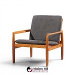 hans olsen for juul kristensen model 519 mid century danish teak and cane chairs - pair