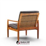 hans olsen for juul kristensen model 519 mid century danish teak and cane chairs - pair