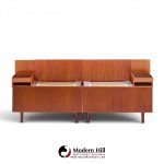 hans wegner for getama mid century danish teak king platform bed with nightstand