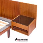 hans wegner for getama mid century danish teak king platform bed with nightstand