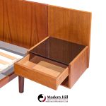 hans wegner for getama mid century danish teak king platform bed with nightstand