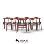 hans wegner for johannes hansen mid century danish cow horn dining chairs - set of 8