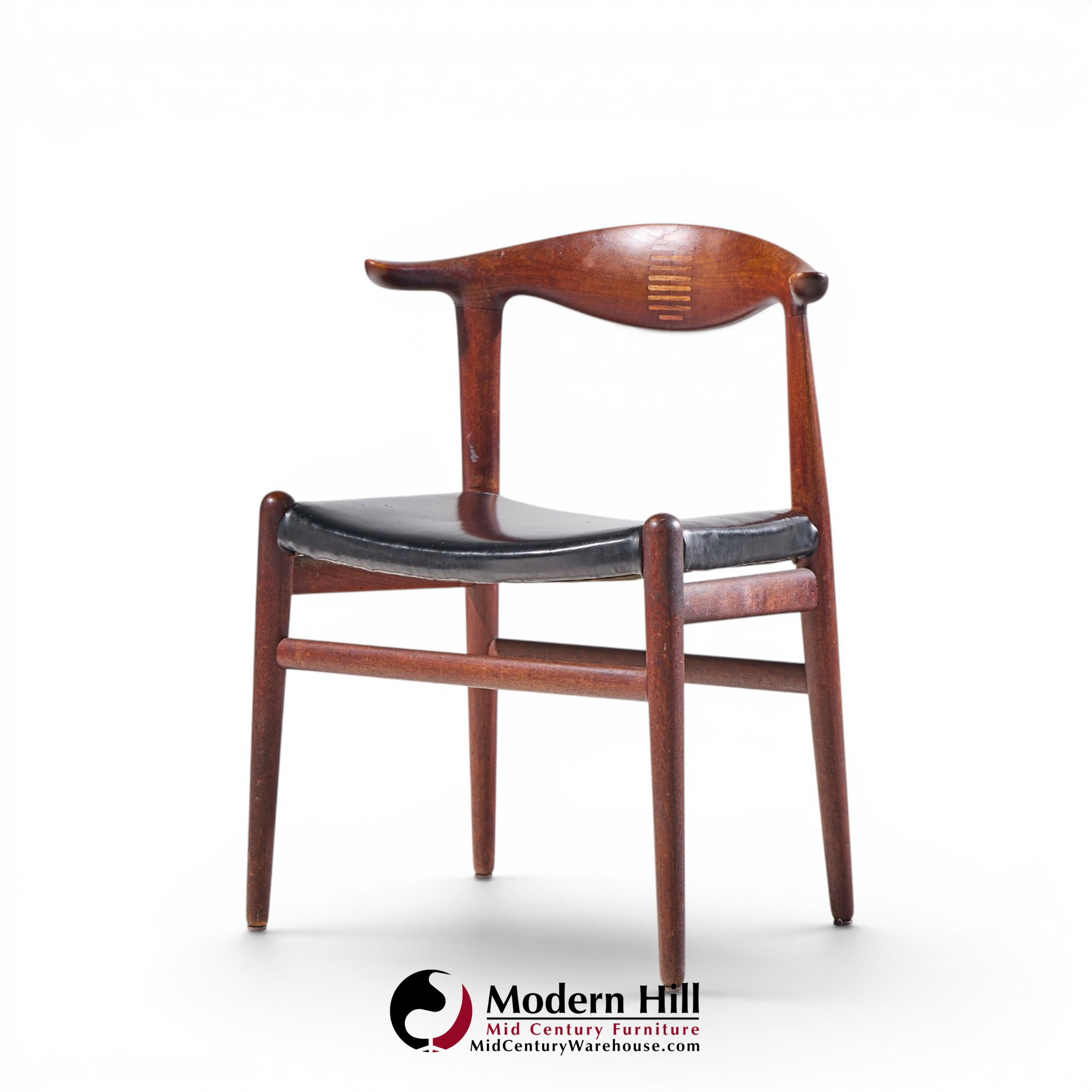 hans wegner for johannes hansen mid century danish cow horn dining chairs - set of 8