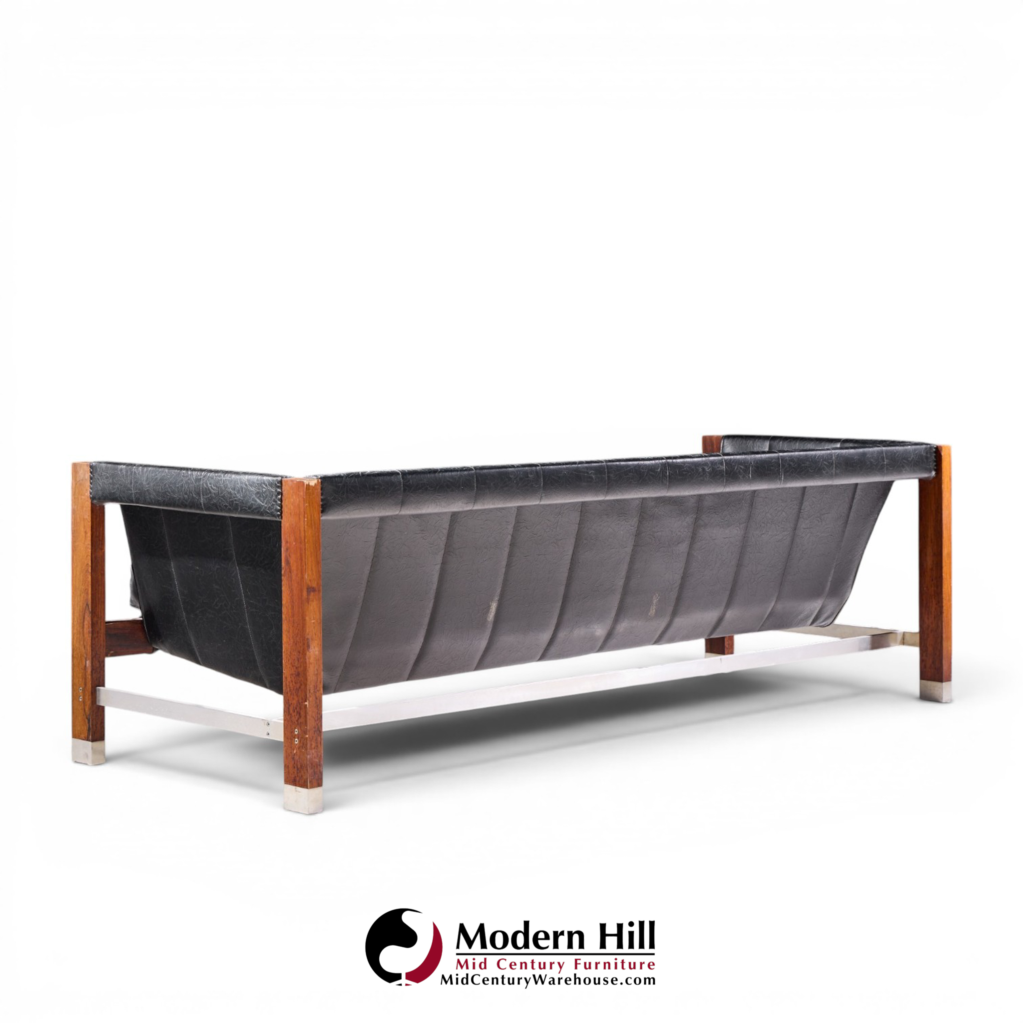 jack cartwright for founders mid century rosewood leather sling sofa