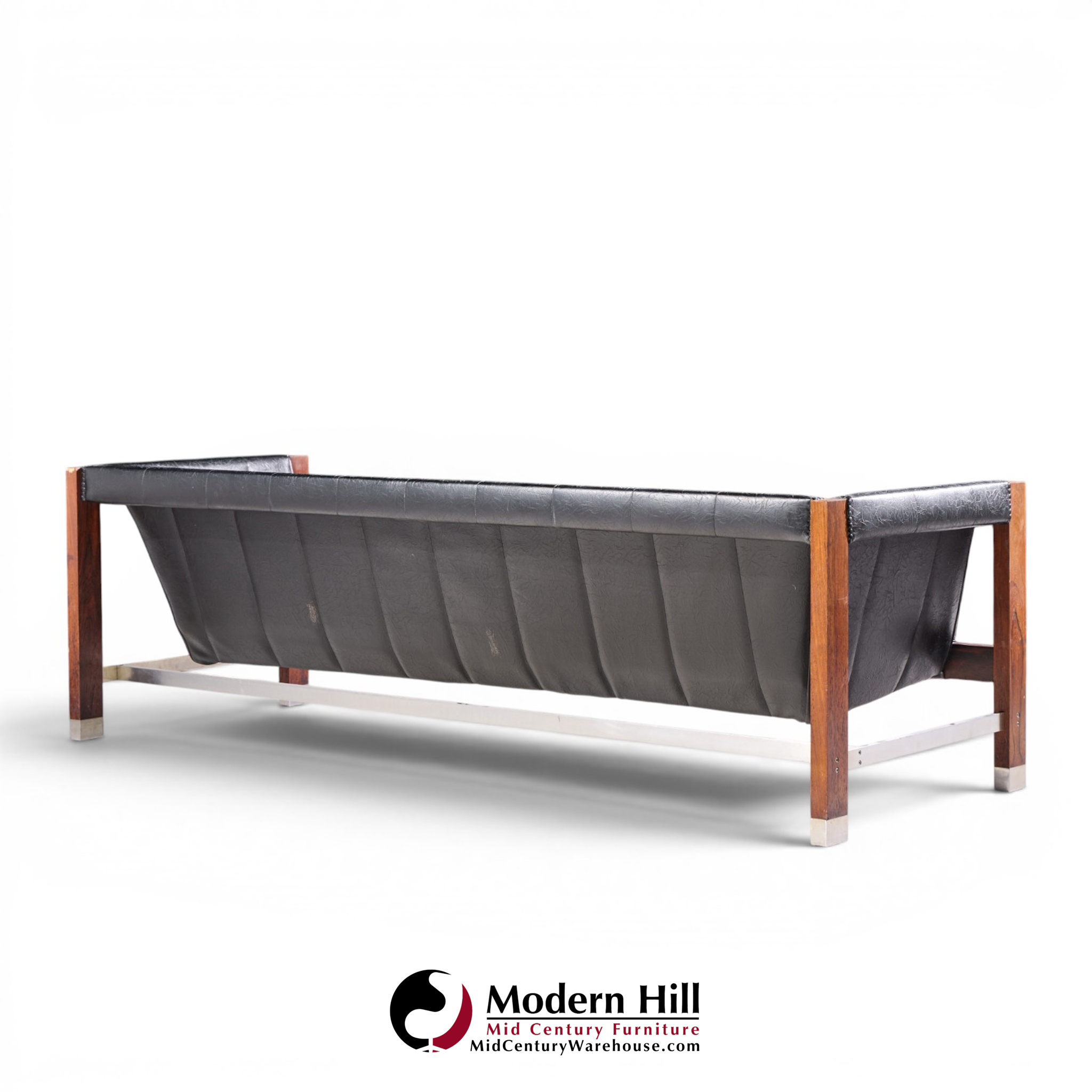 jack cartwright for founders mid century rosewood leather sling sofa