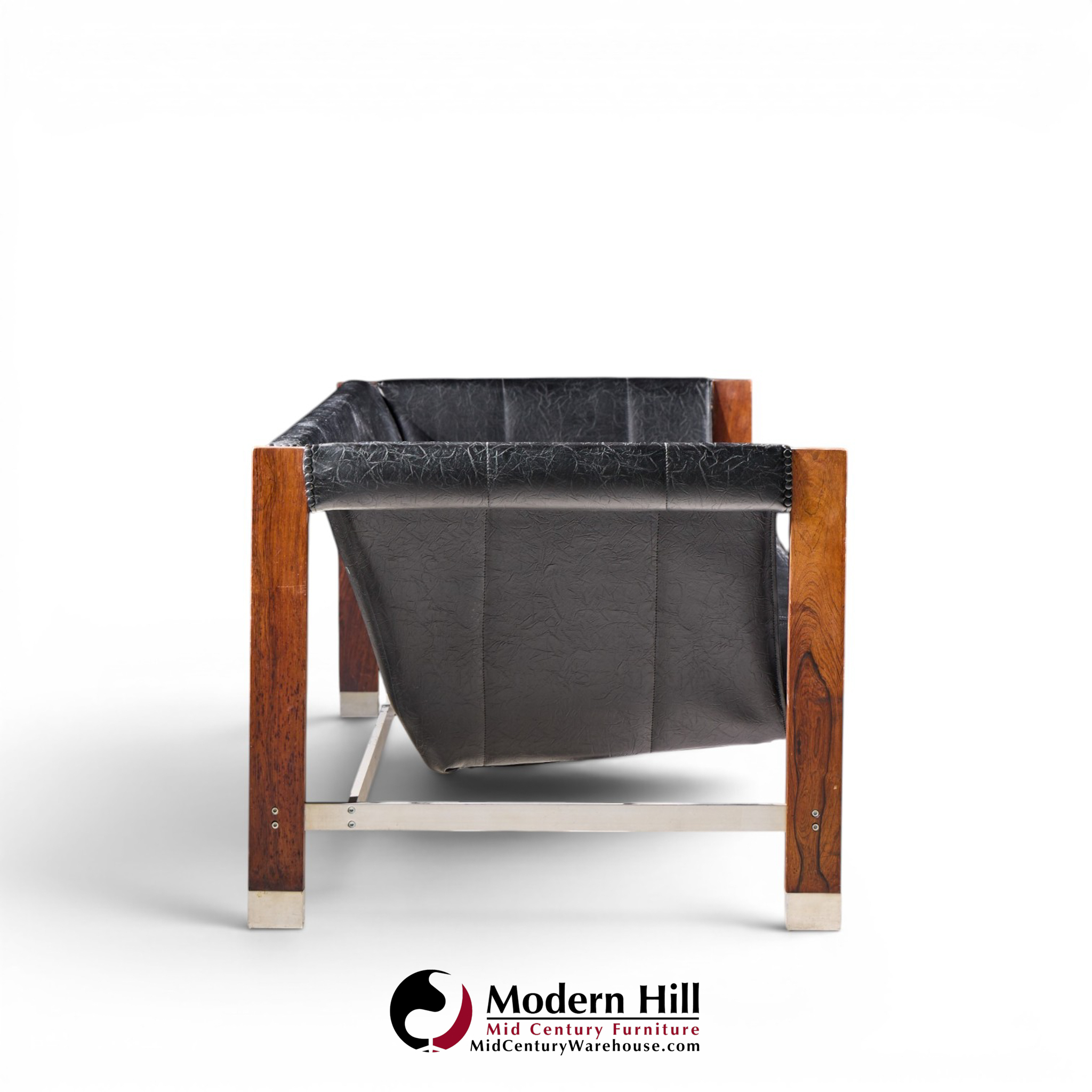 jack cartwright for founders mid century rosewood leather sling sofa