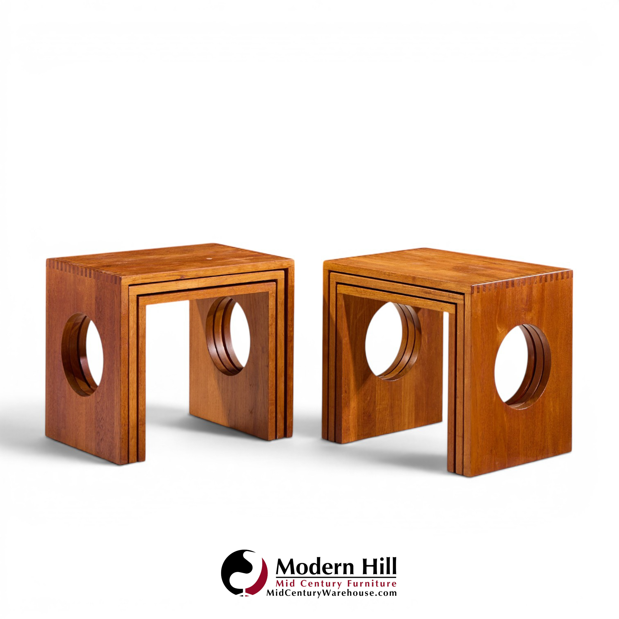 jens quistgaard mid century danish teak nesting tables - set of 6