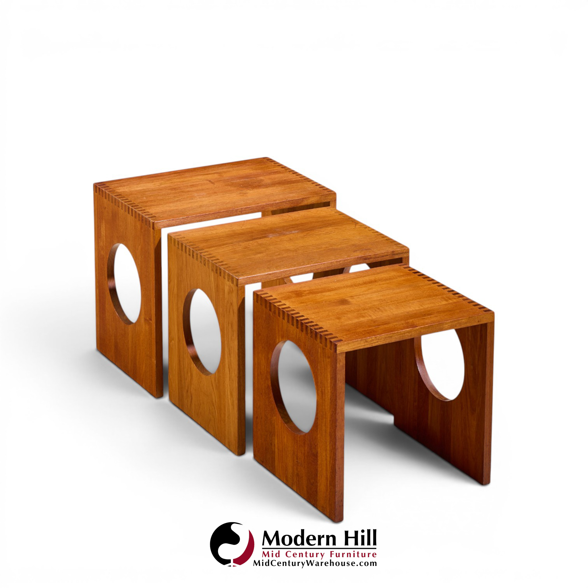 jens quistgaard mid century danish teak nesting tables - set of 6