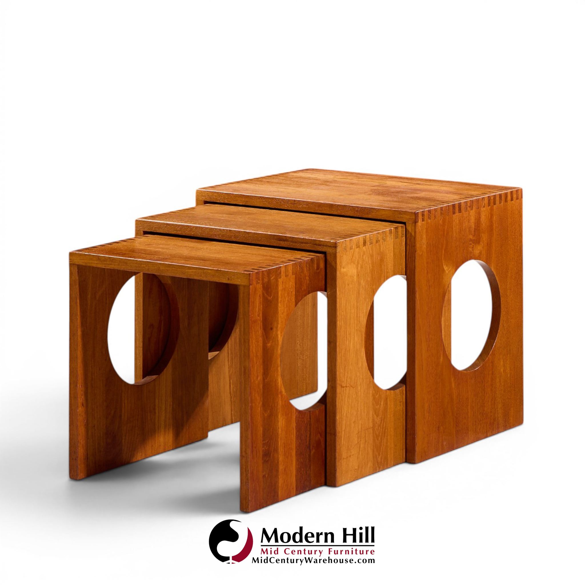 jens quistgaard mid century danish teak nesting tables - set of 6