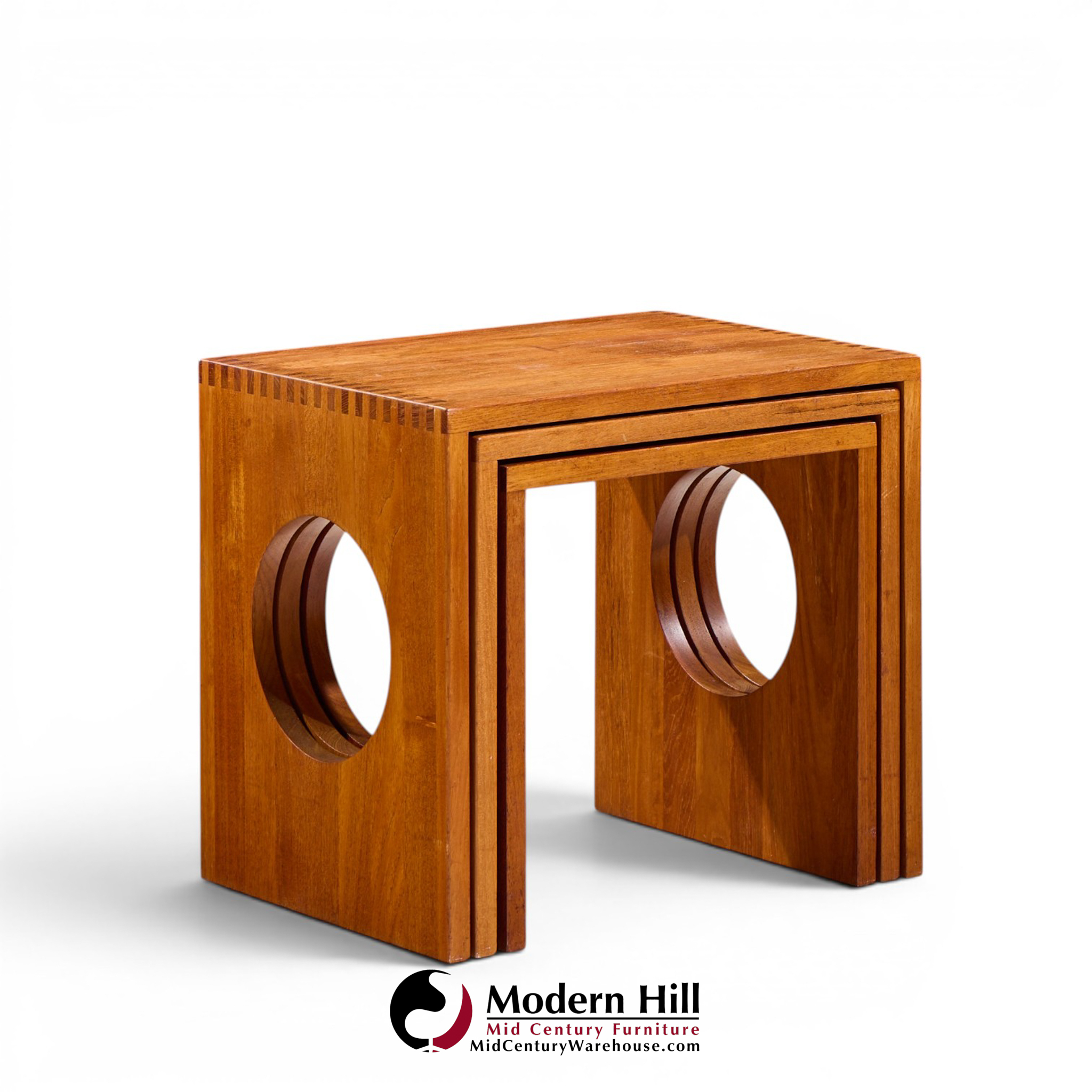 jens quistgaard mid century danish teak nesting tables - set of 6