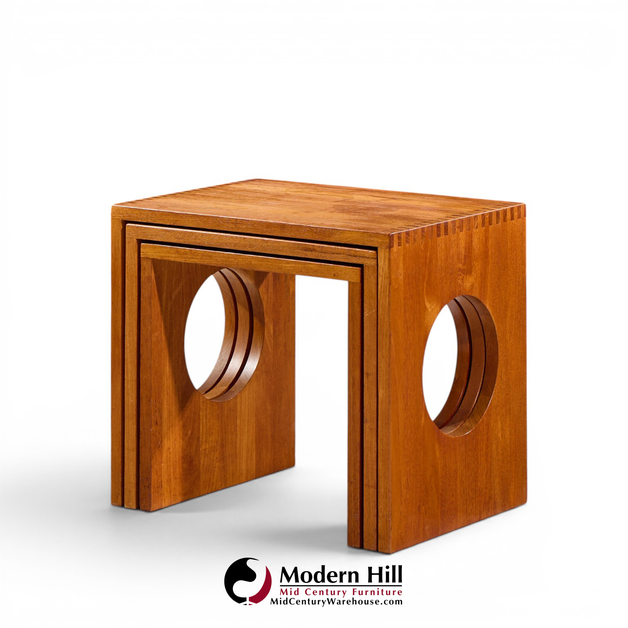 jens quistgaard mid century danish teak nesting tables - set of 6