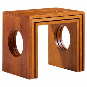 jens quistgaard mid century danish teak nesting tables - set of 3