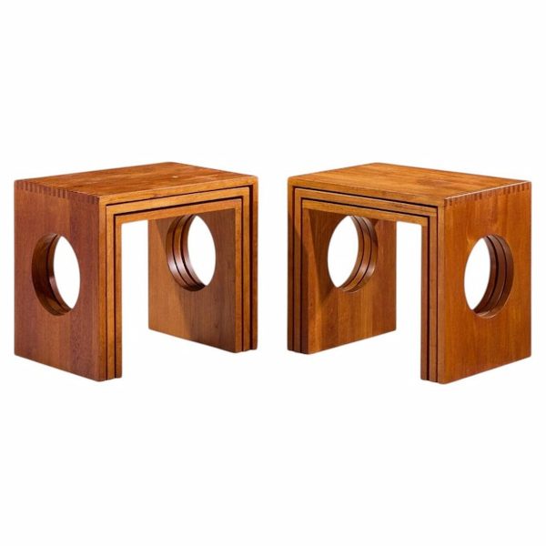 jens quistgaard mid century danish teak nesting tables - set of 6