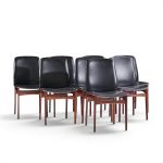 johannes andersen style mid century danish rosewood dining chairs - set of 8