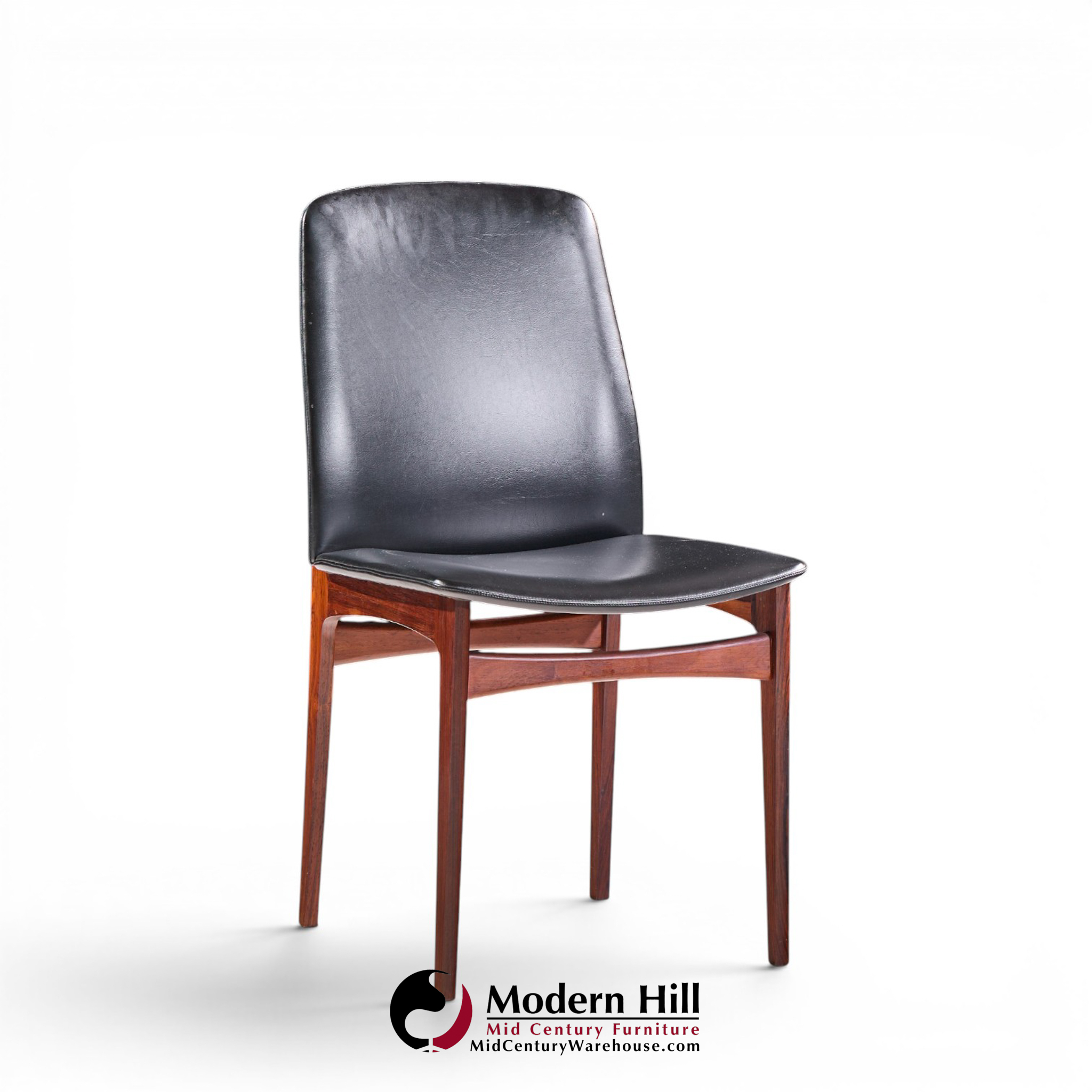 johannes andersen style mid century danish rosewood dining chairs - set of 8