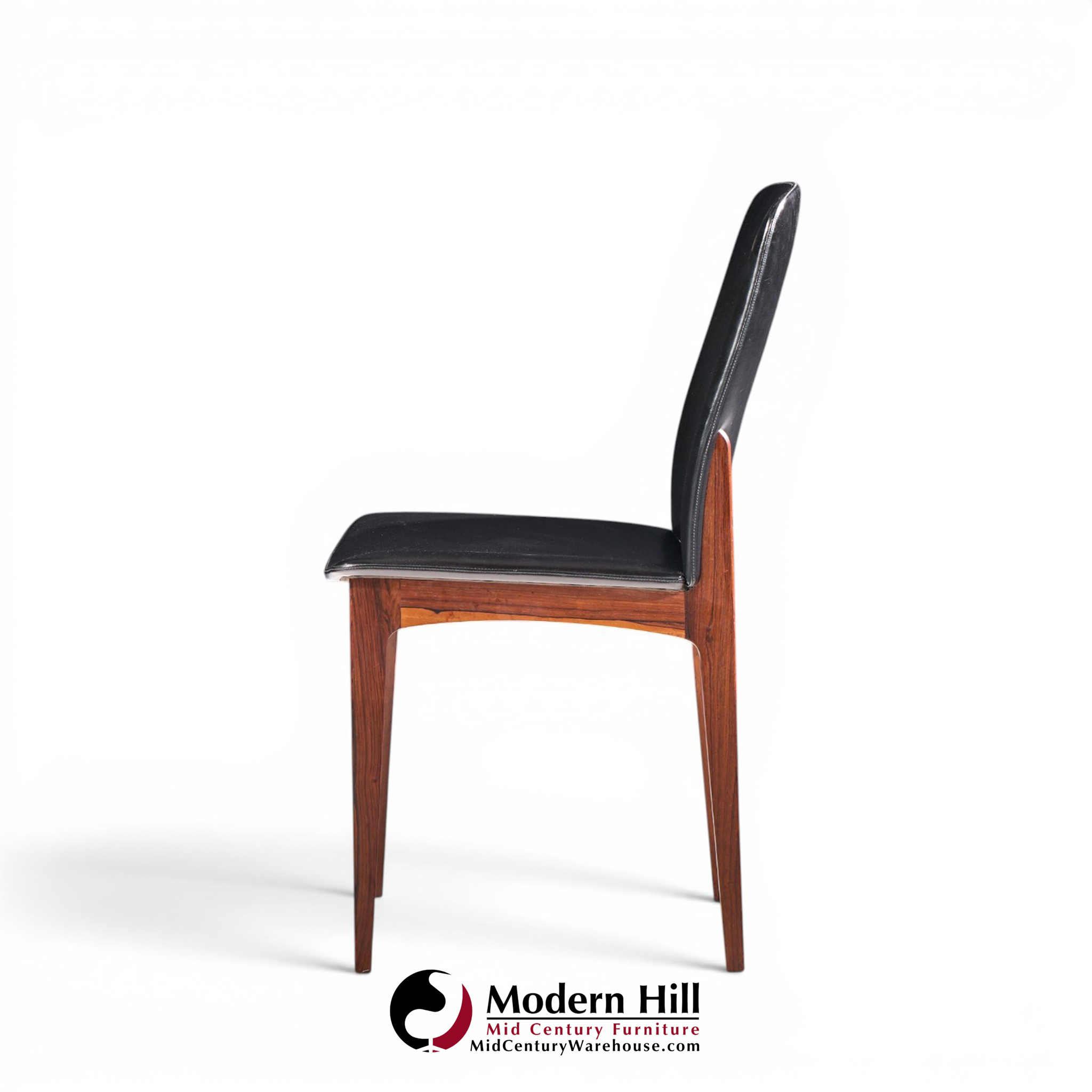 johannes andersen style mid century danish rosewood dining chairs - set of 8