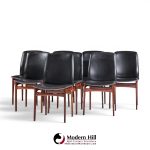 johannes andersen style mid century danish rosewood dining chairs - set of 8