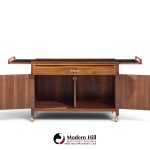 john kapel for glenn of california mid century walnut drop leaf expandable bar cart