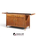 john kapel for glenn of california mid century walnut drop leaf expandable bar cart