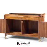 john kapel for glenn of california mid century walnut drop leaf expandable bar cart
