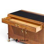 john kapel for glenn of california mid century walnut drop leaf expandable bar cart