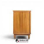 john widdicomb mid century walnut and brass credenza with hutch