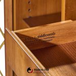 john widdicomb mid century walnut and brass credenza with hutch