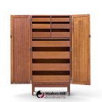 kipp stewart for calvin mid century walnut and cane front cabinet armoire