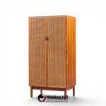 kipp stewart for calvin mid century walnut and cane front cabinet armoire