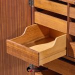 kipp stewart for calvin mid century walnut and cane front cabinet armoire