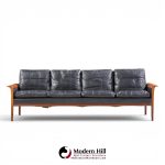knut saeter for vatne møbler mid century norwegian rosewood and leather sofa