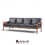 knut saeter for vatne møbler mid century norwegian rosewood and leather sofa