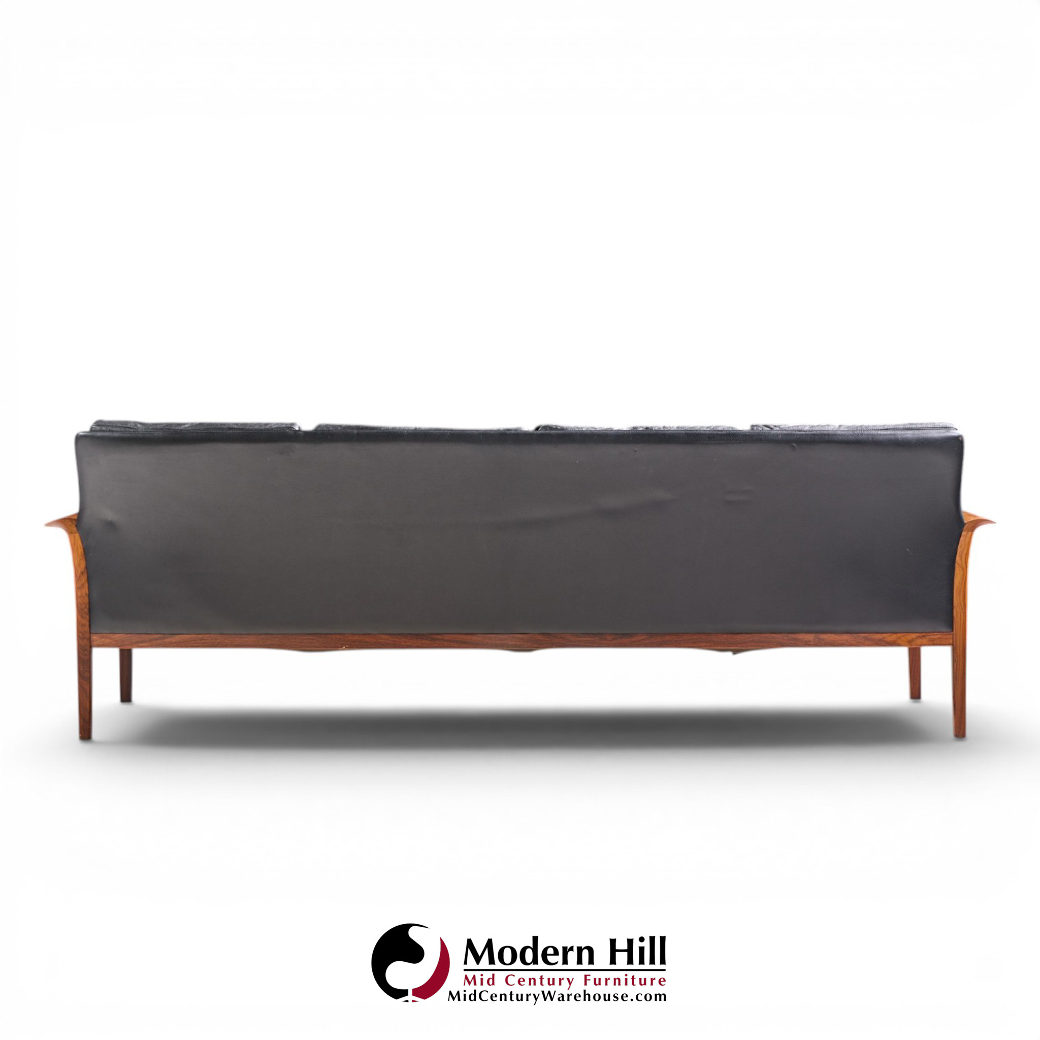 knut saeter for vatne møbler mid century norwegian rosewood and leather sofa
